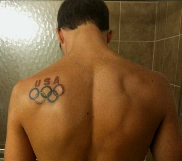  Olympic rings and USA began. 40 minutes later, I had a beautiful tattoo 